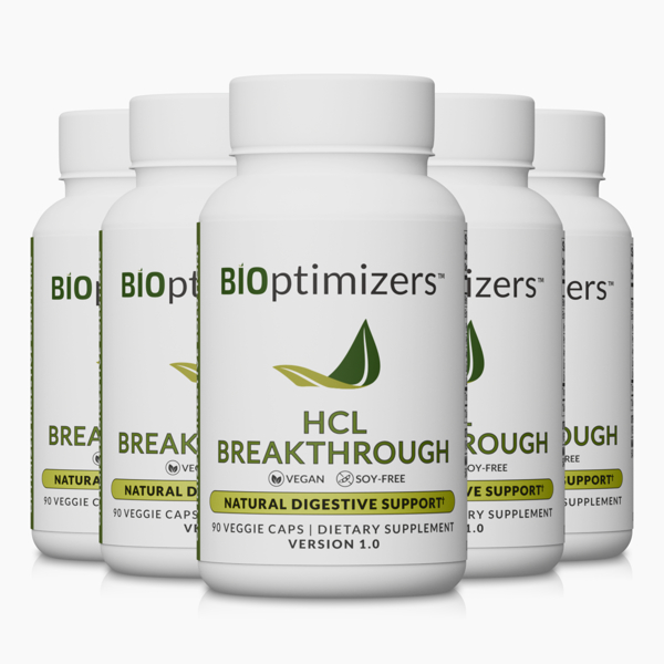  Bioptimizes Inc. Hcl Breakthrough (90 Caps) - 5 Bottles - Subscription 