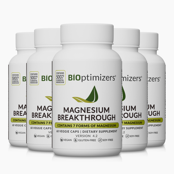  Bioptimizes Inc. Magnesium Breakthrough (60 Caps) - 5 Bottles - Subscription 