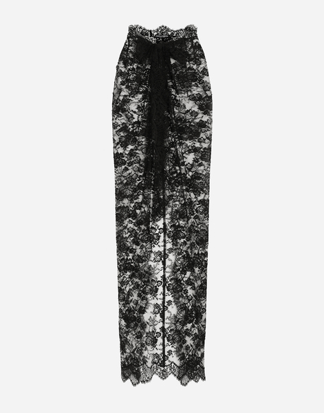  Dolce & Gabbana Long Chantilly Lace Skirt - Woman Skirts Black 42 