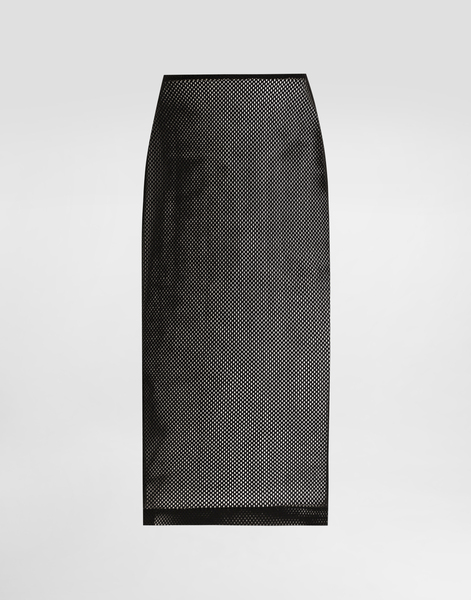  Dolce & Gabbana Mesh Calf-length Skirt - Woman Skirts Black 46 