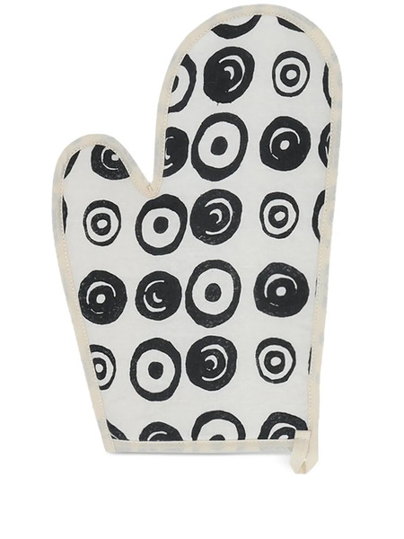  10 Corso Como Circles-print Linen Oven Glove - White 
