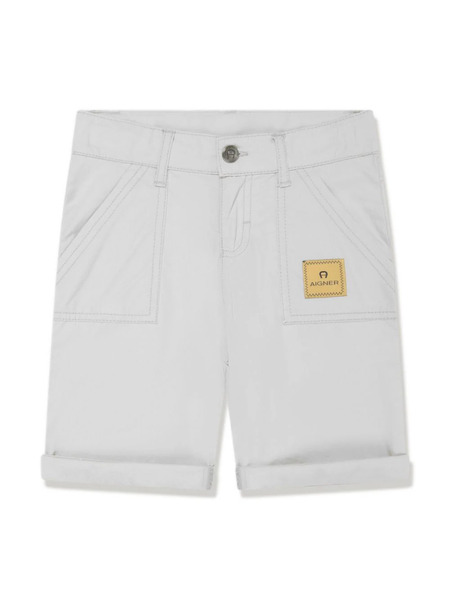  Aigner Kids Logo-appliqué Cotton Shorts - Grey 