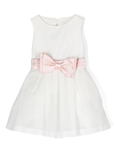  Amaya Bow-detail Pleated Dress - Neutrals 