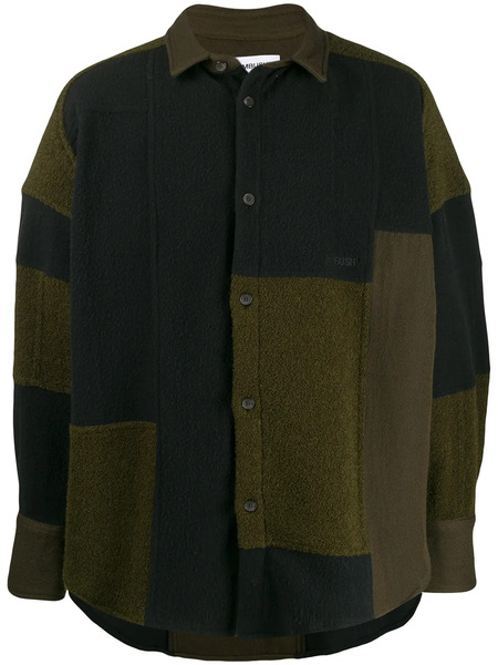  Ambush Patchwork Fleece Jacket - Green 