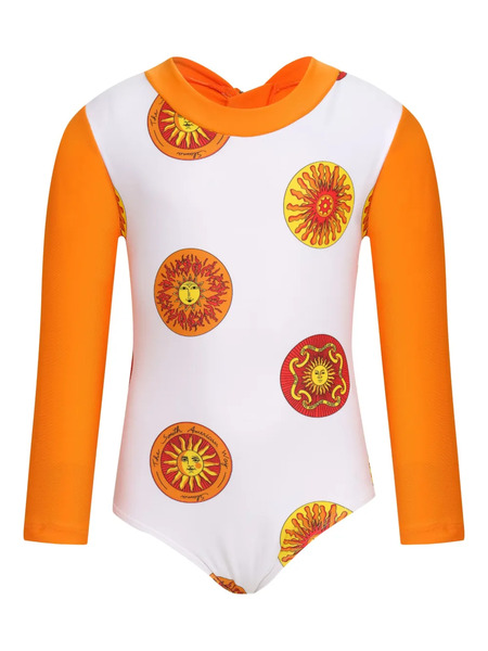  Amir Slama Sun-print Long-sleeve Swimsuit - White 