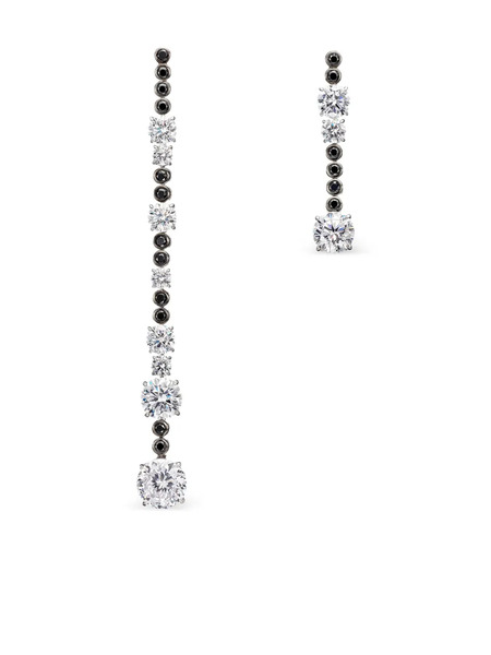  Anabela Chan X Robert Wun 14k White Gold And Rhodium Vermeil Garden & Time Morse Code Sapphire And Diamond Earrings - Silver 