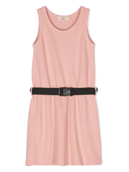  Andorine Textured-finish Belted Dress - Pink 