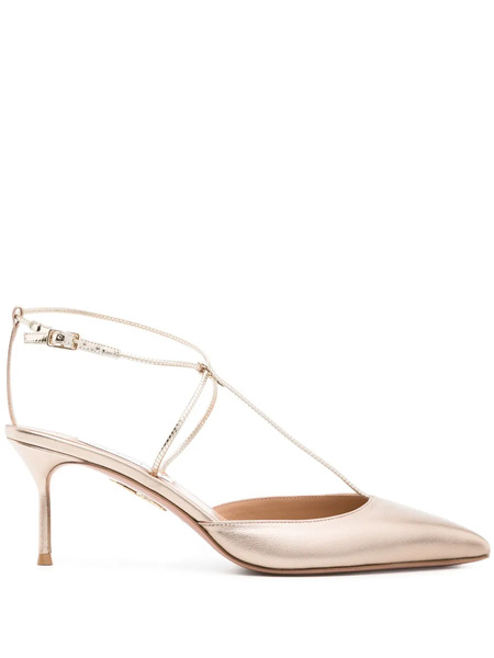  Aquazzura Roman Romance 65mm Pumps - Gold 