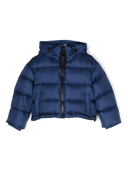  Aspesi Kids Padded Hooded Jacket - Blue 