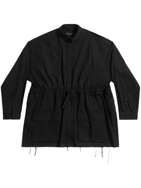  Balenciaga Drawstring-waist Cotton Shirt - Black 