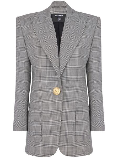  Balmain Single-breasted Wool Blazer - Grey 