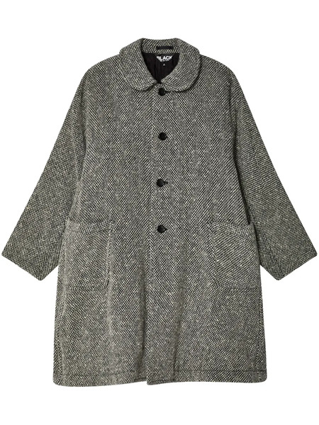  Black Comme Des Garçons Herringbone Single Breasted Coat 