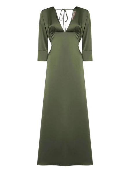  Blanca Vita Neck-tie Flared Dress - Green 