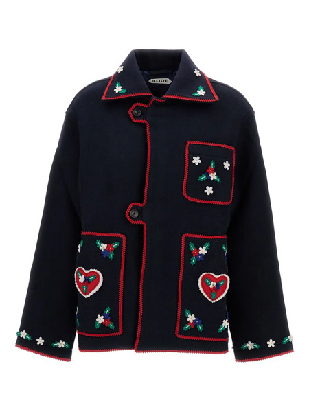  Bode Front Button Fastening Jacket - Blue 