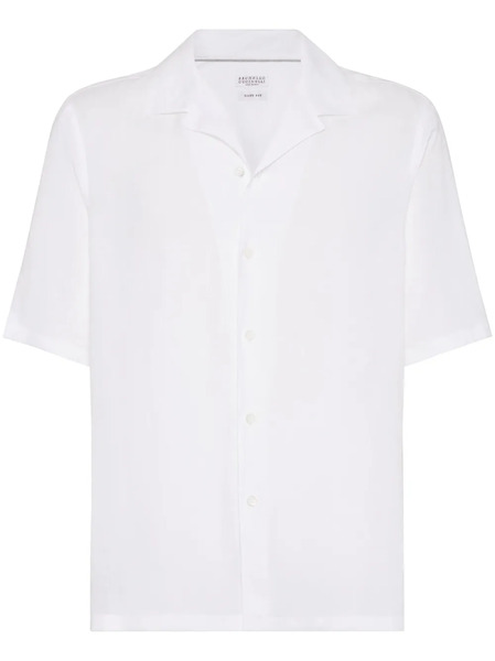  Brunello Cucinelli Camp Collar Shirt - White 