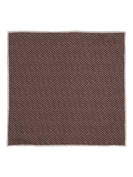  Brunello Cucinelli Herringbone-pattern Pocket Square - Brown 