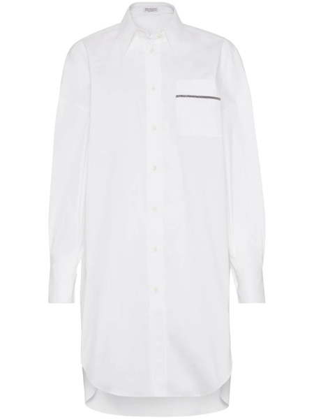  Brunello Cucinelli Monili-detail Long-sleeve Shirt - White 