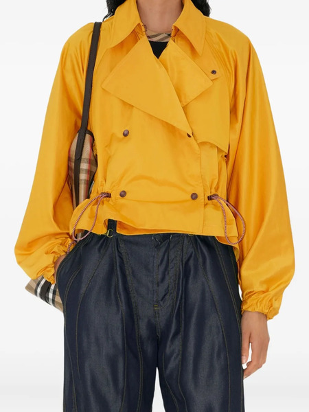  Burberry Satin Hooded Trench Coat - Yellow 