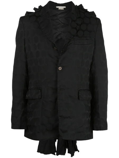  Comme Des Garçons Homme Plus Ruffle-detail Blazer - Black 