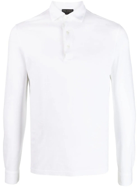  Dell'oglio Long-sleeve Cotton Polo Shirt - White 