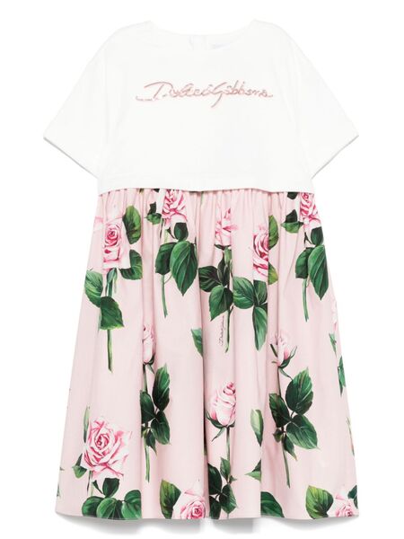  Dolce & Gabbana Kids Sequin-logo Dress - Pink 