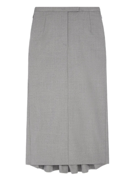  Dries Van Noten Pleated Tailored Midi Skirt - Grey 