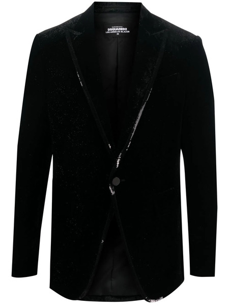  Dsquared2 Sequined-trim Velvet Blazer - Black 