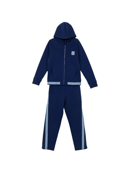  Emporio Armani Kids Hooded Logo-detail Tracksuit - Blue 