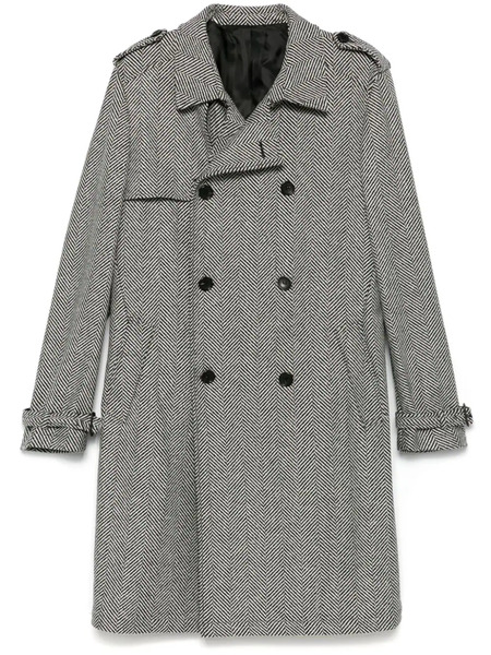  Eraldo Herringbone Coat - Black 