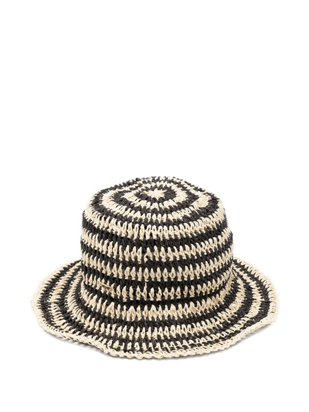  Eugenia Kim Jonah Striped Straw Bucket Hat - White 