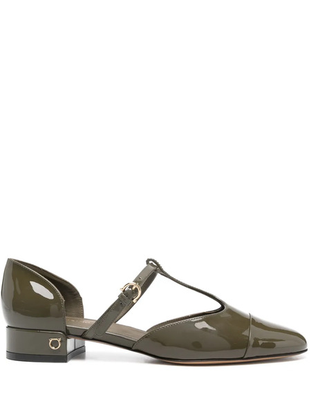  Ferragamo Leather Ballerina Shoes - Green 