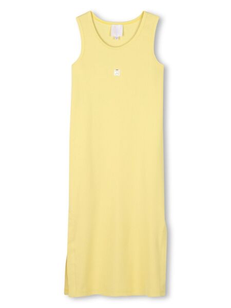  Givenchy Kids Logo-plaque Rib Knit Dress - Yellow 