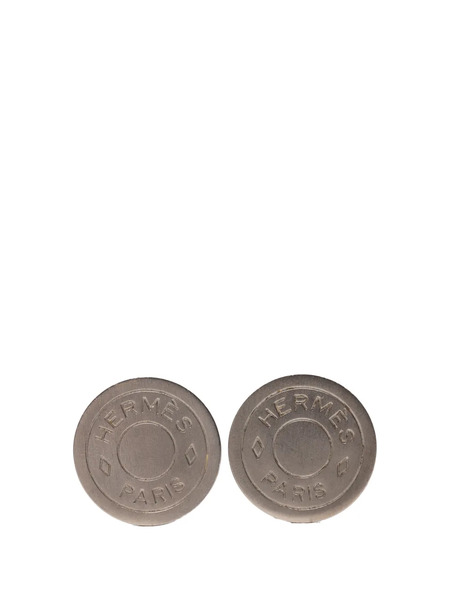  Hermès Pre-owned 1990-2010 Palladium Plated Clou De Selle Clip On Earrings Costume Earrings - Silver 