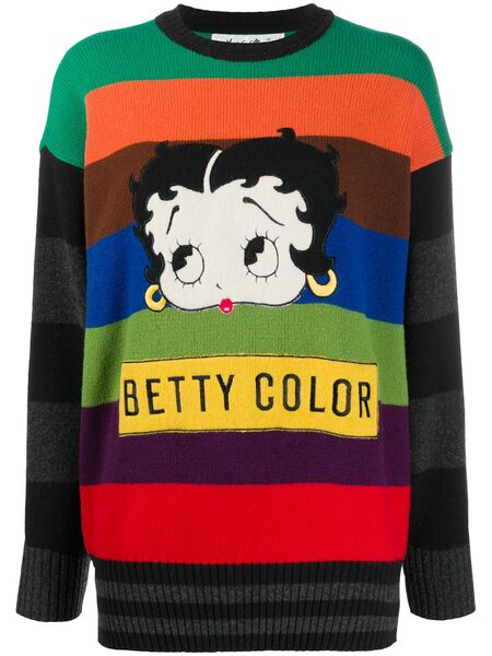  Jc De Castelbajac Pre-owned 1989 Betty Boop Jumper - Green 