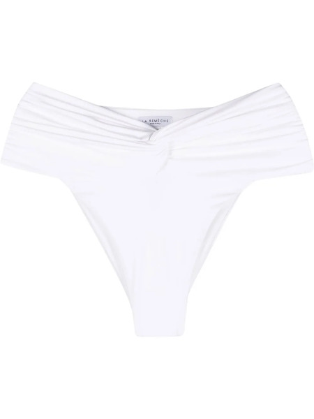  La Reveche Amelie Ruched Bikini Bottoms - White 