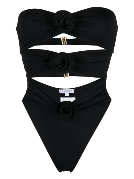  La Reveche Gathered-detail One-piece - Black 