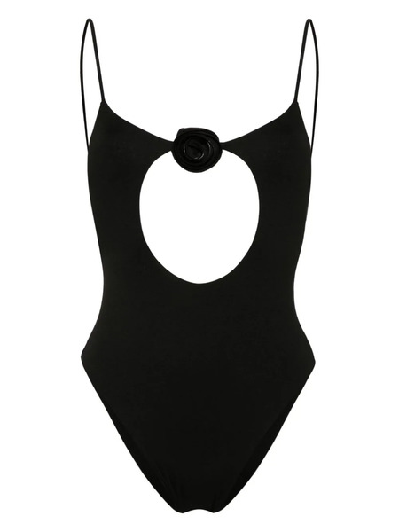  La Reveche Nadir Floral-appliqué Swimsuit - Black 