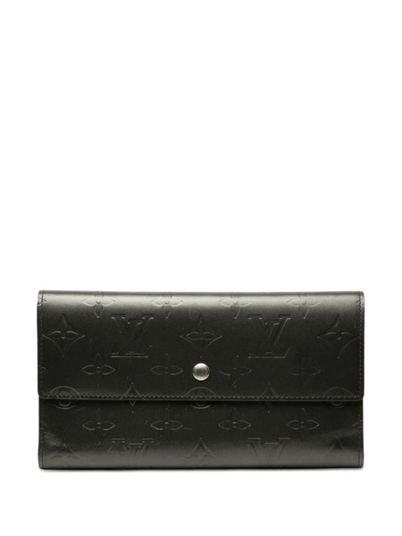 Louis Vuitton Pre-owned 2004 Monogram Mat Porte Tresor International Trifold Wallet Long Wallets - Black 