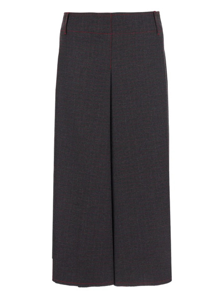  Merci Contrasting Stitching Patch Pocket Midi Skirt - Blue 