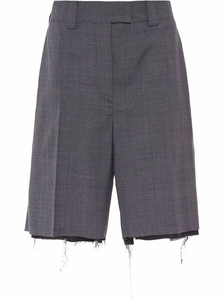  Miu Miu Prince Of Wales Check Bermuda Shorts - Grey 