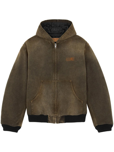  Mm6 Maison Margiela Hooded Denim Jacket - Green 