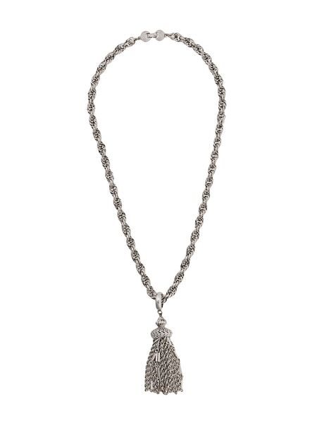  Monet Pre-owned 1970's Chain Tassel Necklace - Silver 