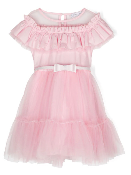 Monnalisa Ruffle-detail Tulle Dress - Pink 