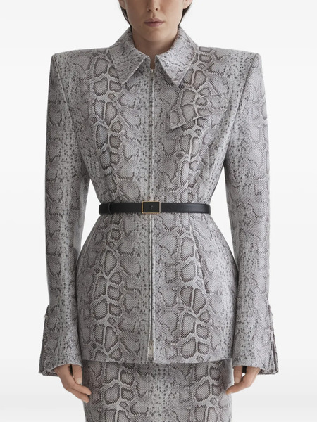  Mugler Snake-print Zip Jacket - Grey 