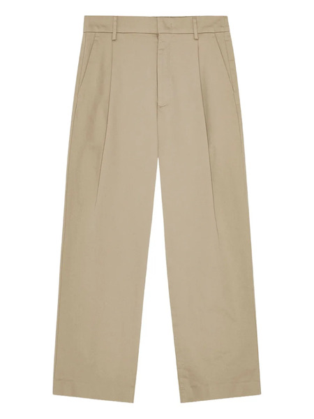  Nn07 Relaxed-fit Pleated Trousers Crafted From Organic Cotton With A Lustrous Satin Finish. - Neutrals 