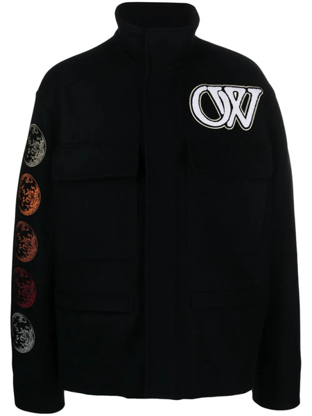  Off-white Phase Varsity Wool-blend Jacket - Black 