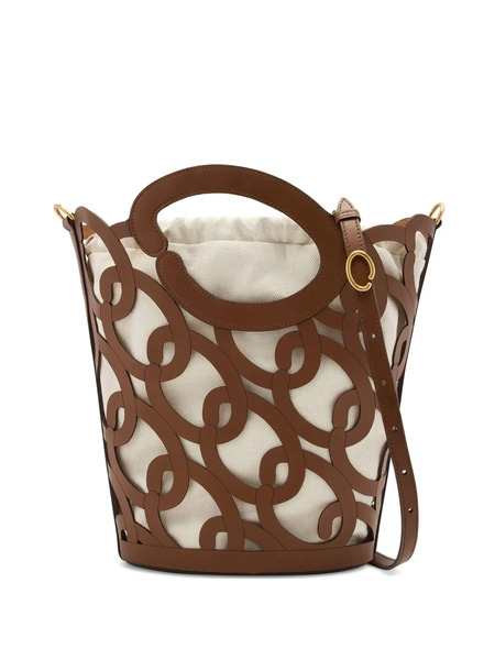  Oscar De La Renta Leather Bucket Bag - Brown 