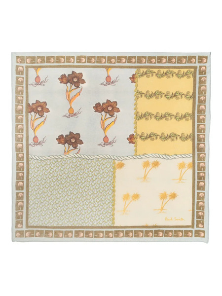  Paul Smith Floral-print Cotton Pocket Square - Neutrals 