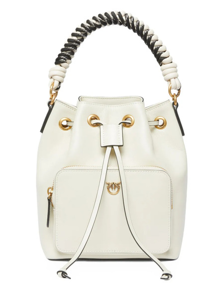 Pinko Braided-handle Bucket Bag - White 