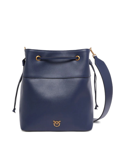  Pinko Medium Logo-embellished Drawstring Bucket Bag - Blue 